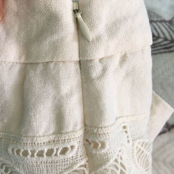 Beautiful French Linen Anthropologie Skirt, Moulinette   Soeurs , France, size 2 - Picture 8 of 10